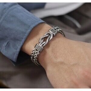 Stainless Steel KNOT Men's Bracelet Magnet Closure Well-made